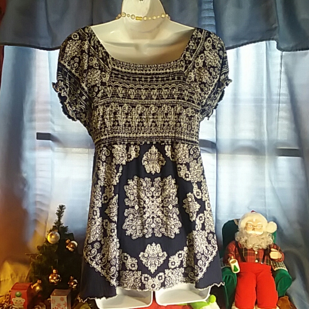 Cato Smocked Square Neck Top - Picture 3 of 7